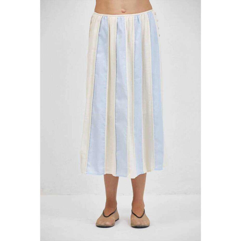 NEW A.REN roanne skirt in cream blue